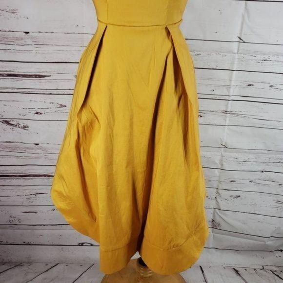 Haoduoyi gold strapless small‎ pocket fitted flare party dance dress - Picture 7 of 8